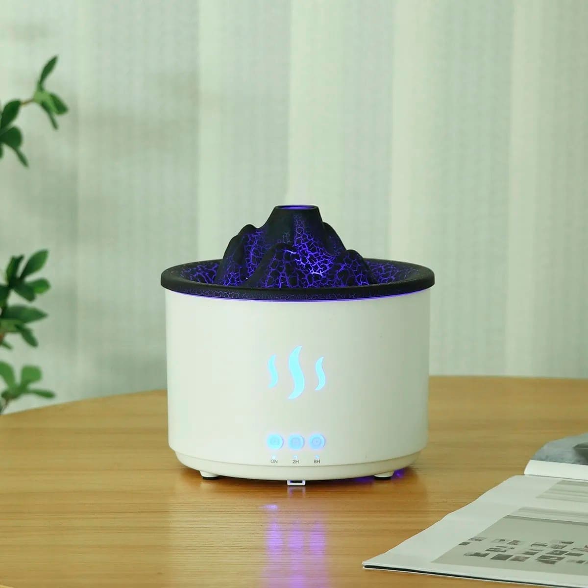 🌋 Humidificador Volcán 3D Difusor – Azul & Rojo 💨 Relájate, respira mejor y transforma tu ambiente con un espectáculo de luces 3D