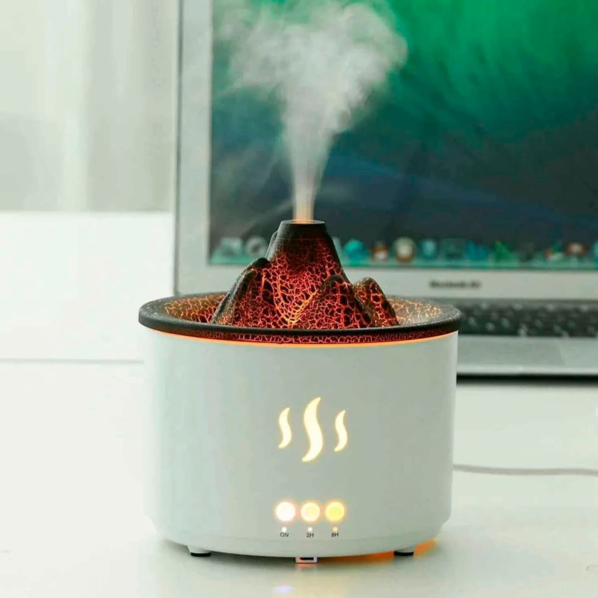 🌋 Humidificador Volcán 3D Difusor – Azul & Rojo 💨 Relájate, respira mejor y transforma tu ambiente con un espectáculo de luces 3D