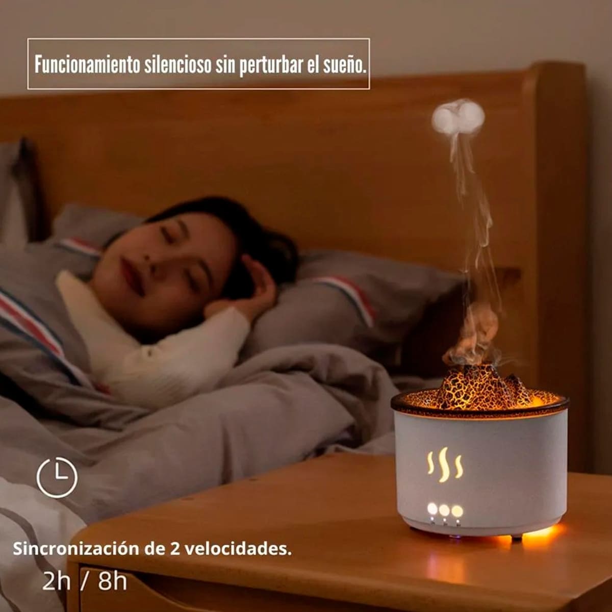 🌋 Humidificador Volcán 3D Difusor – Azul & Rojo 💨 Relájate, respira mejor y transforma tu ambiente con un espectáculo de luces 3D