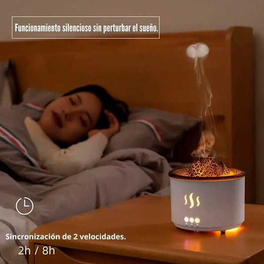 🌋 Humidificador Volcán 3D Difusor – Azul & Rojo 💨 Relájate, respira mejor y transforma tu ambiente con un espectáculo de luces 3D